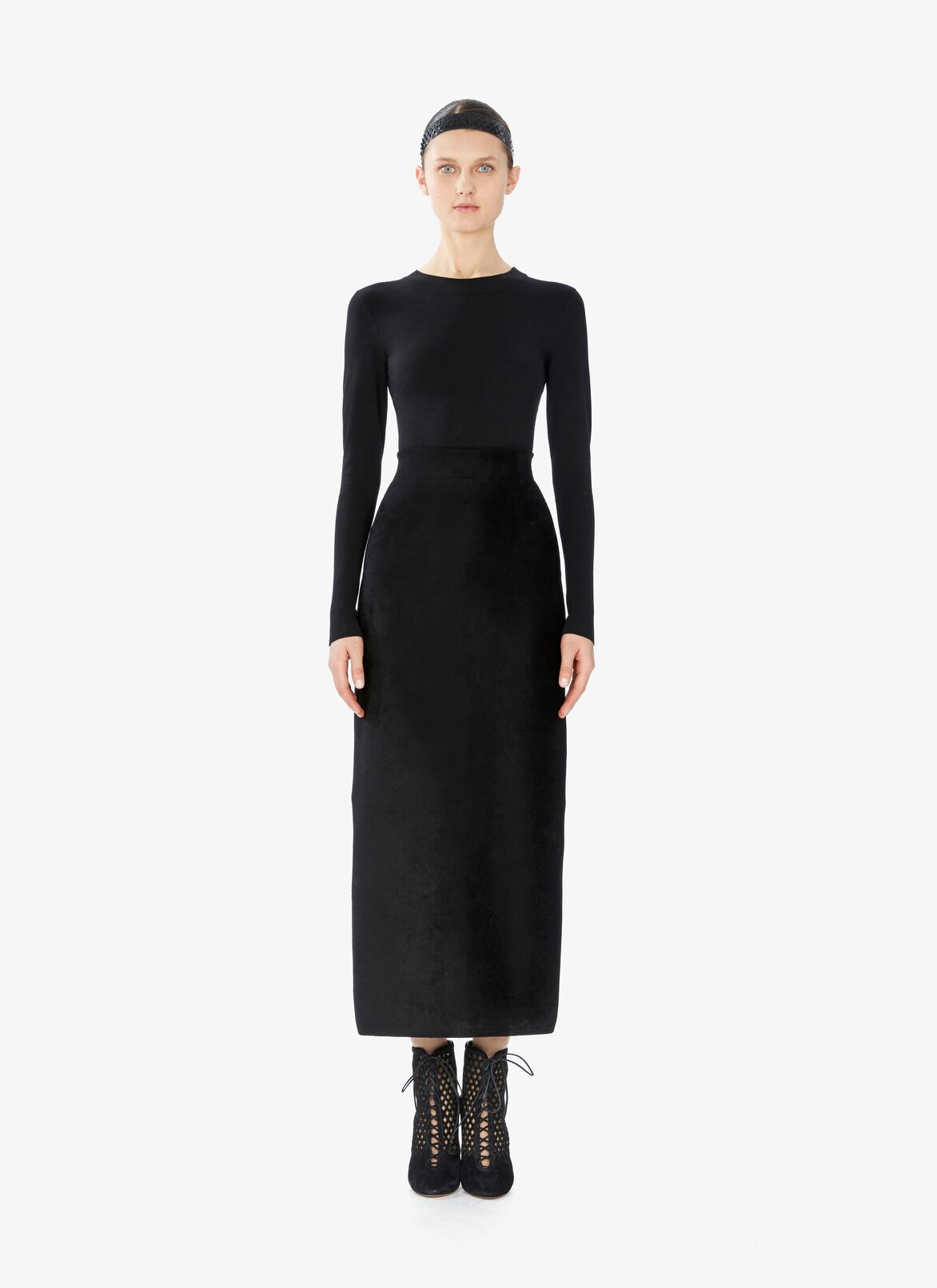 Body À Encolure Bateau En Mélange De Laine ALAÏA NOIR BODY À ENCOLURE BATEAU EN MÉLANGE DE LAINE